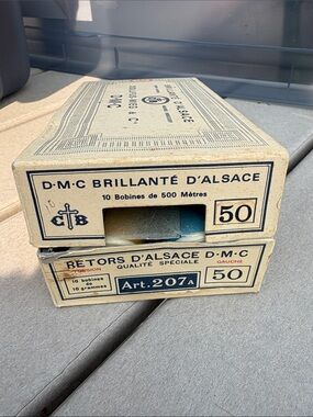 Brillante d'Alsace Vintage Thread Boxes - Blue and Gold